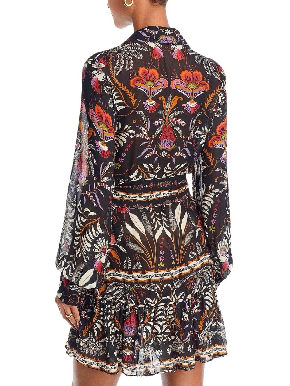 Farm Rio Floral Black Morif MiniDress with inside camisole - Picture 8 of 8